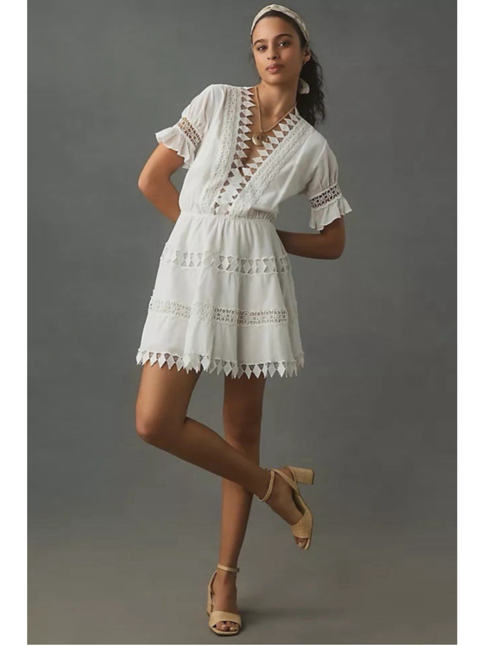 NWOT Peixoto Ora Embroidered Lace Cover-Up Mini Dress Size XS Anthropologie $238